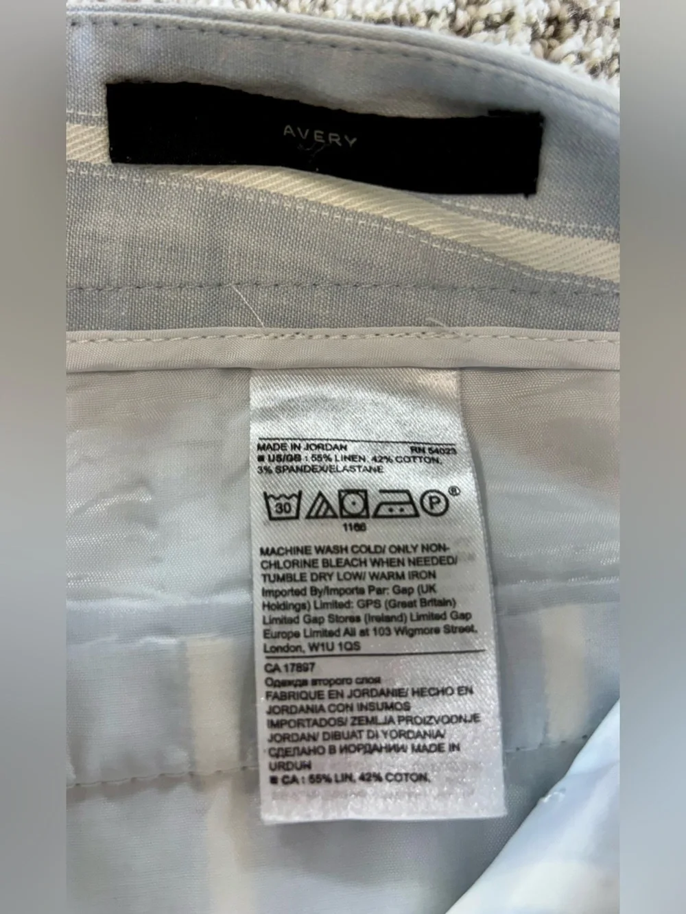Banana Republic Women’s Size 4‎ Blue-White Avery Linen-Blend Pants